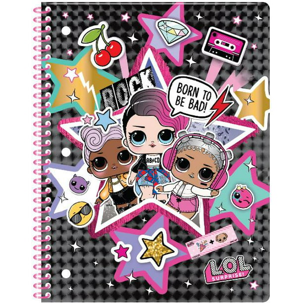 LOL Surprise Doll Wide Ruled Spiral Sparkle Notebooks School Supply